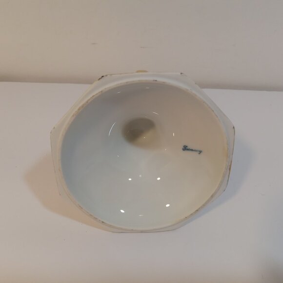 Candlestick Holder Porcelain Pink Purple Lavender Gold Floral Made In Germany - Picture 6 of 7